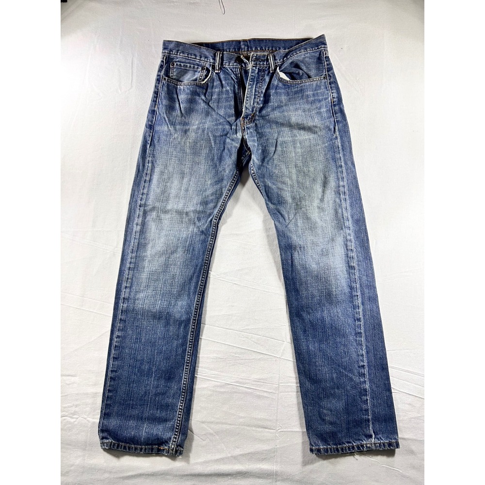Levis 505 Regular Fit Straight Leg Blue Denim Jeans Mens W34 L32 Medium Wash